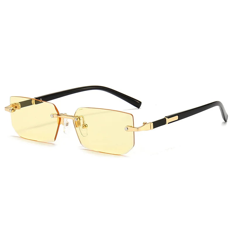 Stylish Rectangular Rimless Sunglasses for Women - KlaraView