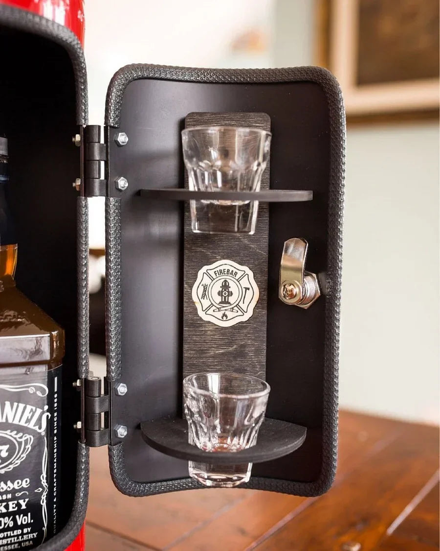 LiquorVault Deluxe Mini Bar | Modern industrial-style liquor storage with safety locks