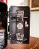 LiquorVault Deluxe Mini Bar | Modern industrial-style liquor storage with safety locks