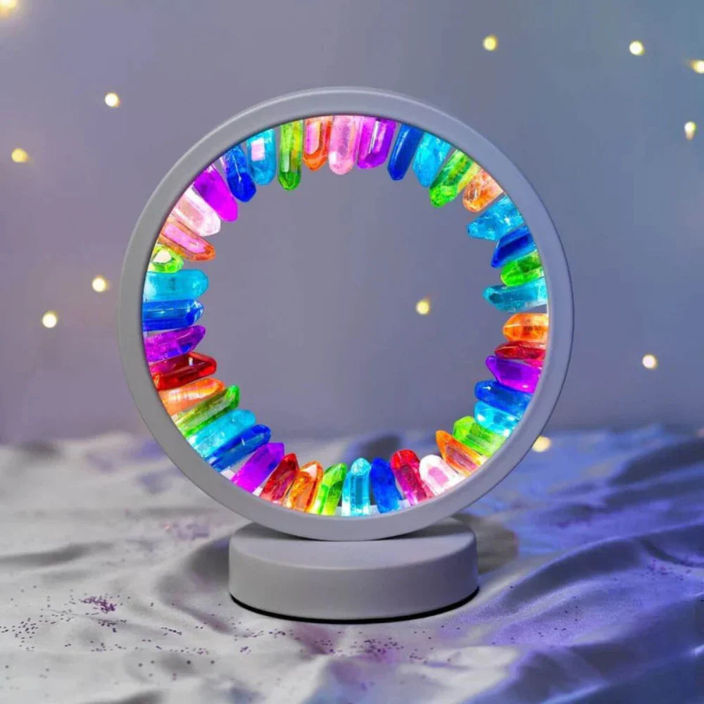 AuraGlow Premium Crystal Lamp | Mood-enhancing nightlight with sleek design and USB power
