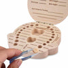 Wooden Box for Milk Teeth with Compartments to Remember the Tooth Transition