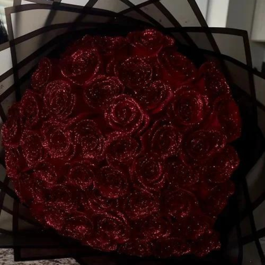 GleamPetal Shimmering Rose Set | Stunning 7cm glitter roses in a 30/50 pcs set, perfect for weddings, birthdays, and elegant floral arrangements.