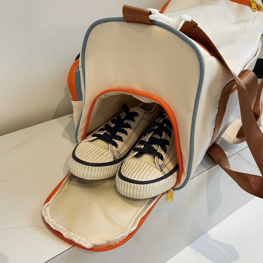 Lightweight Duffel Bag with Colour Blocks - FlexaBag