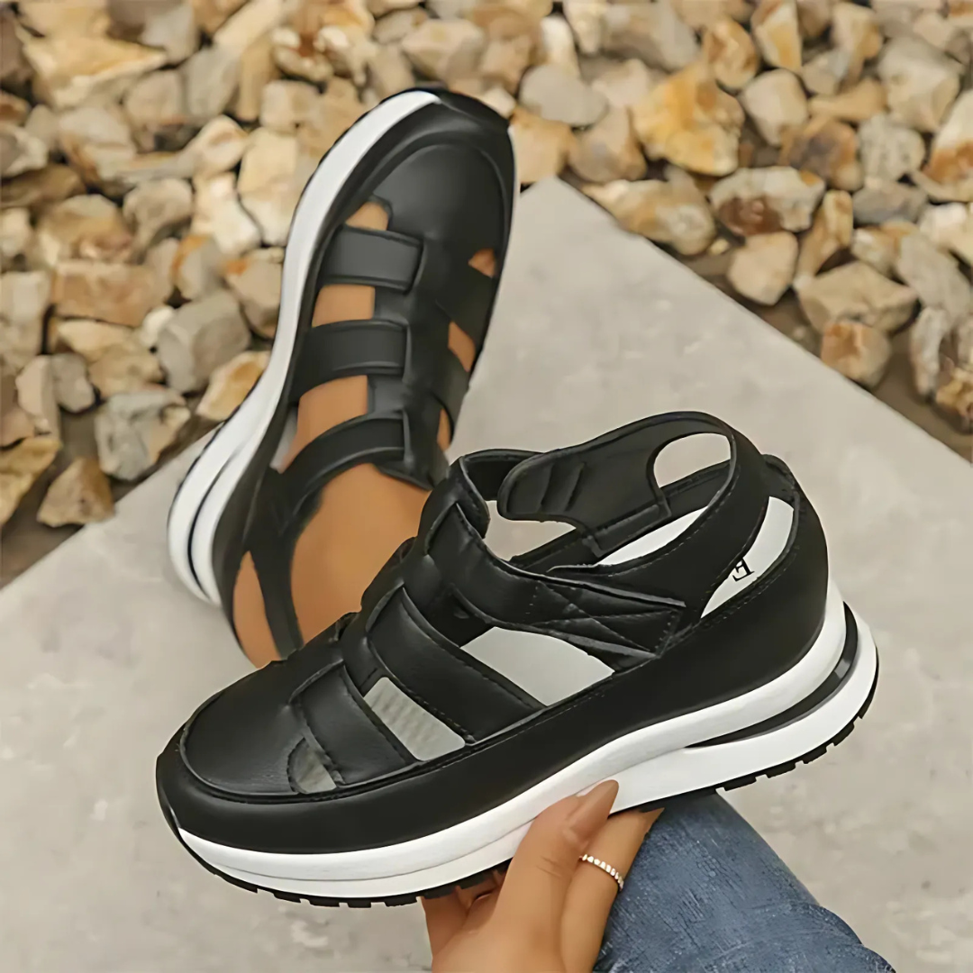 Ladies - Sandals - Closed Toe with Velcro Fastening