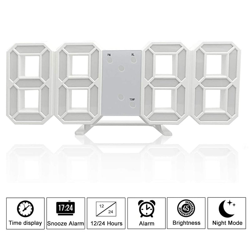 Smart 3D Digital Clock – Modern Design for Your Nightstand