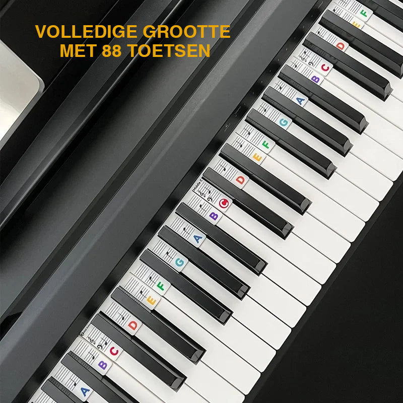 Removable Note Labels Made of Silicone for 88-Key Pianos and Keyboards