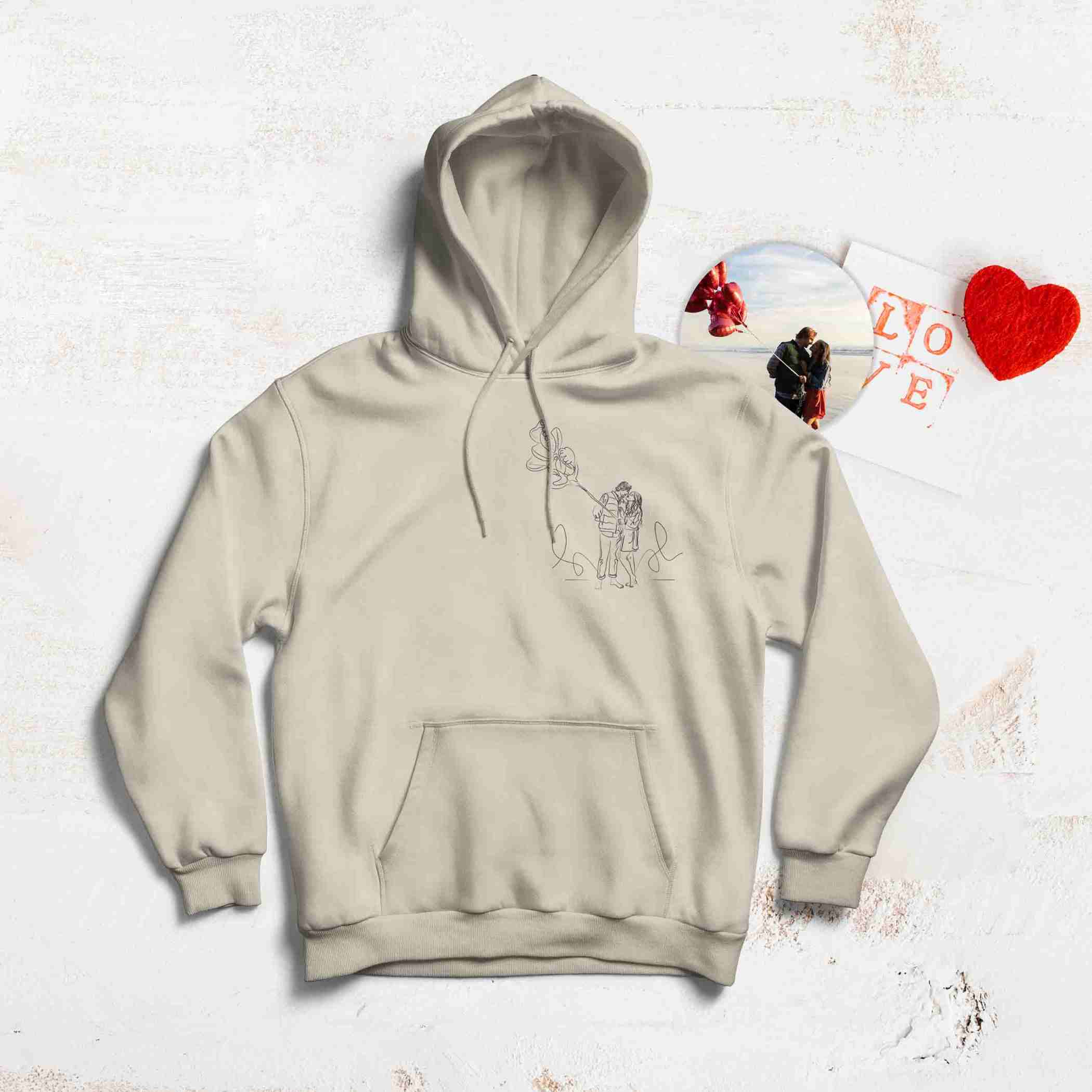 LuxStitch Memory Hoodie | Premium embroidered hoodie with personalized photo design
