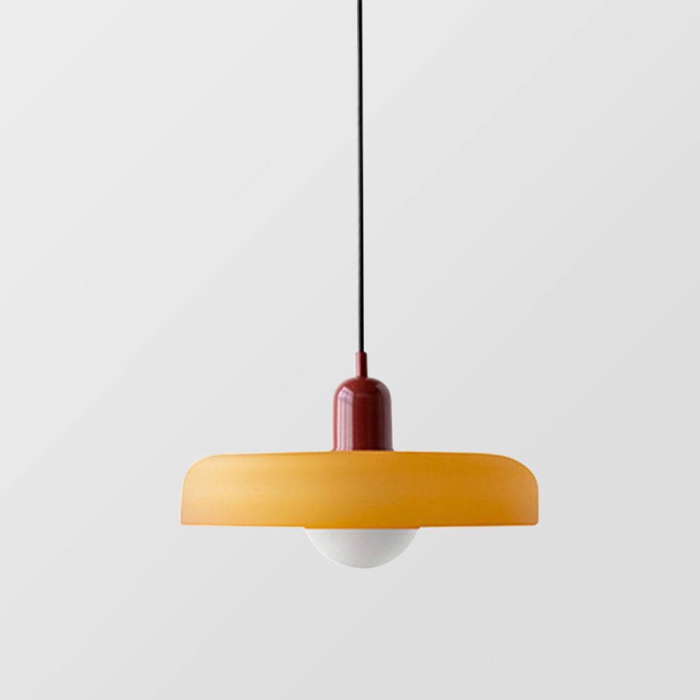 Sandsberg Pendant Light in Coloured Glass | Elegant Hanging Light in Bauhaus Style | Designer Lamp for Living Room & Dining Room