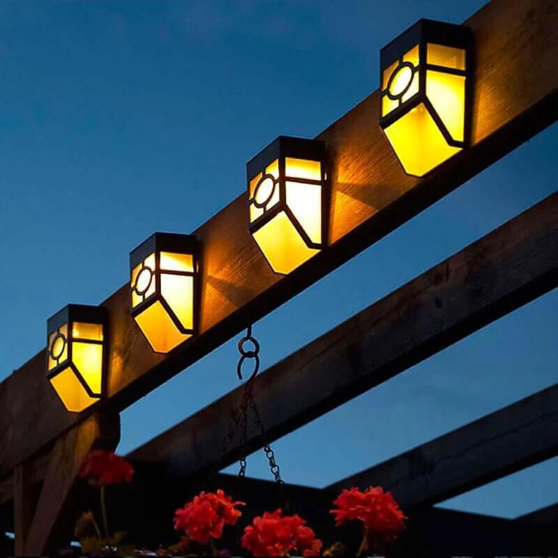 2x Solar LED Outdoor Wall Light - Energy Efficient