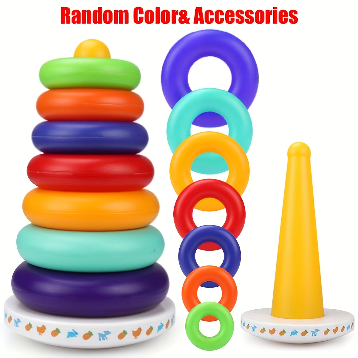 Educational Colourful Rainbow Stacking Tower – Enhance Colour Recognition and Motor Skills