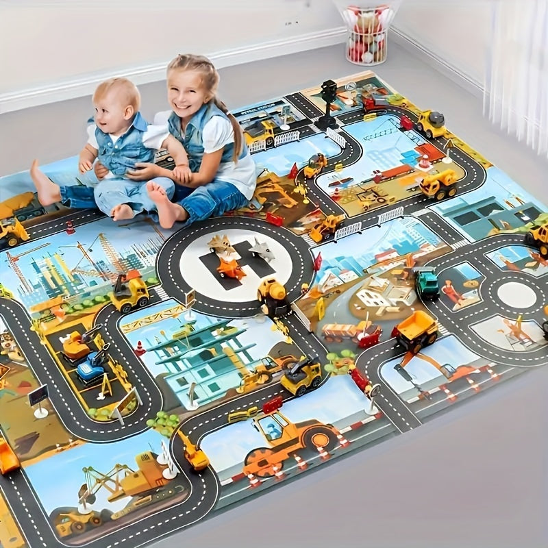 Building Adventure Play Mat – Explore the World of Traffic and Construction
