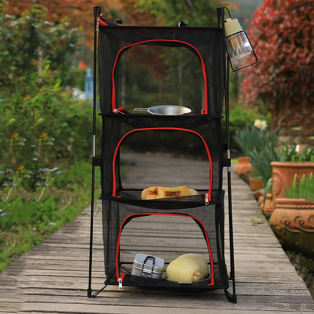 3-Tier Camping Storage Rack – Durable, Compact and Convenient for Camping and Outdoor Activities