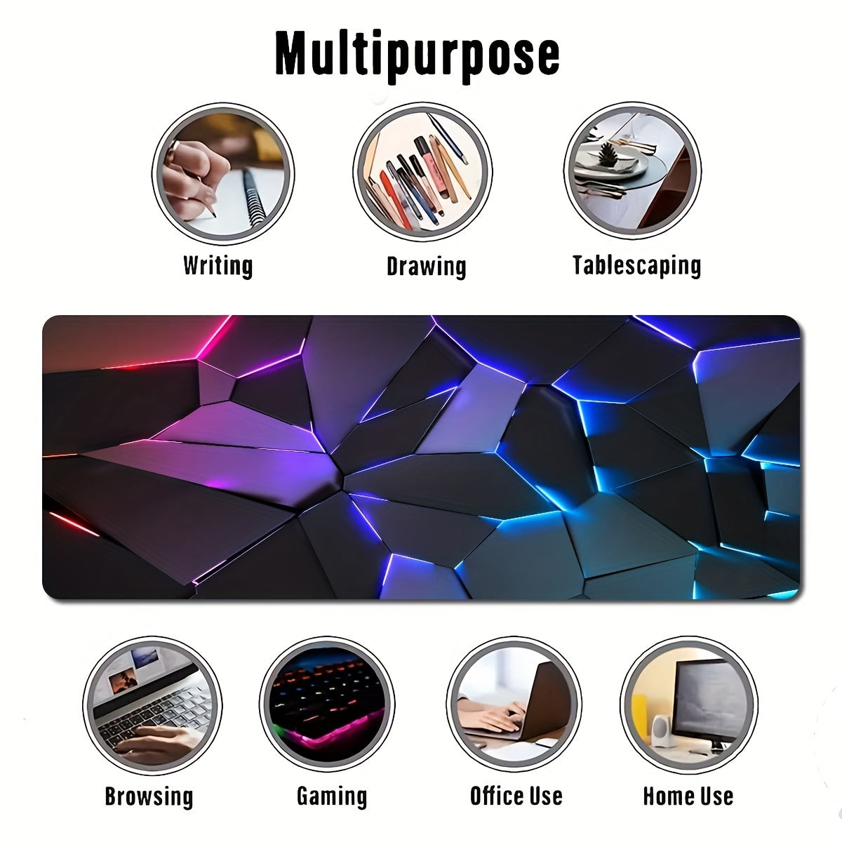 Geometric Gamer Mat - Stylish, Durable and Non-Slip for a Perfect Gaming Experience