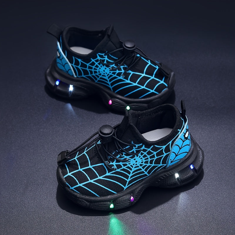 SpiderWeb LED Sneakers - Dazzling Adventures for Kids
