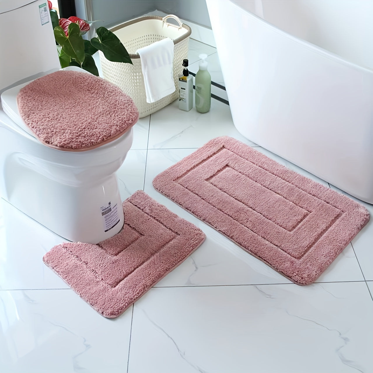 3-Piece Ultra-Fine Fibre Bathroom Mat Set – Quick-Drying and Absorbent