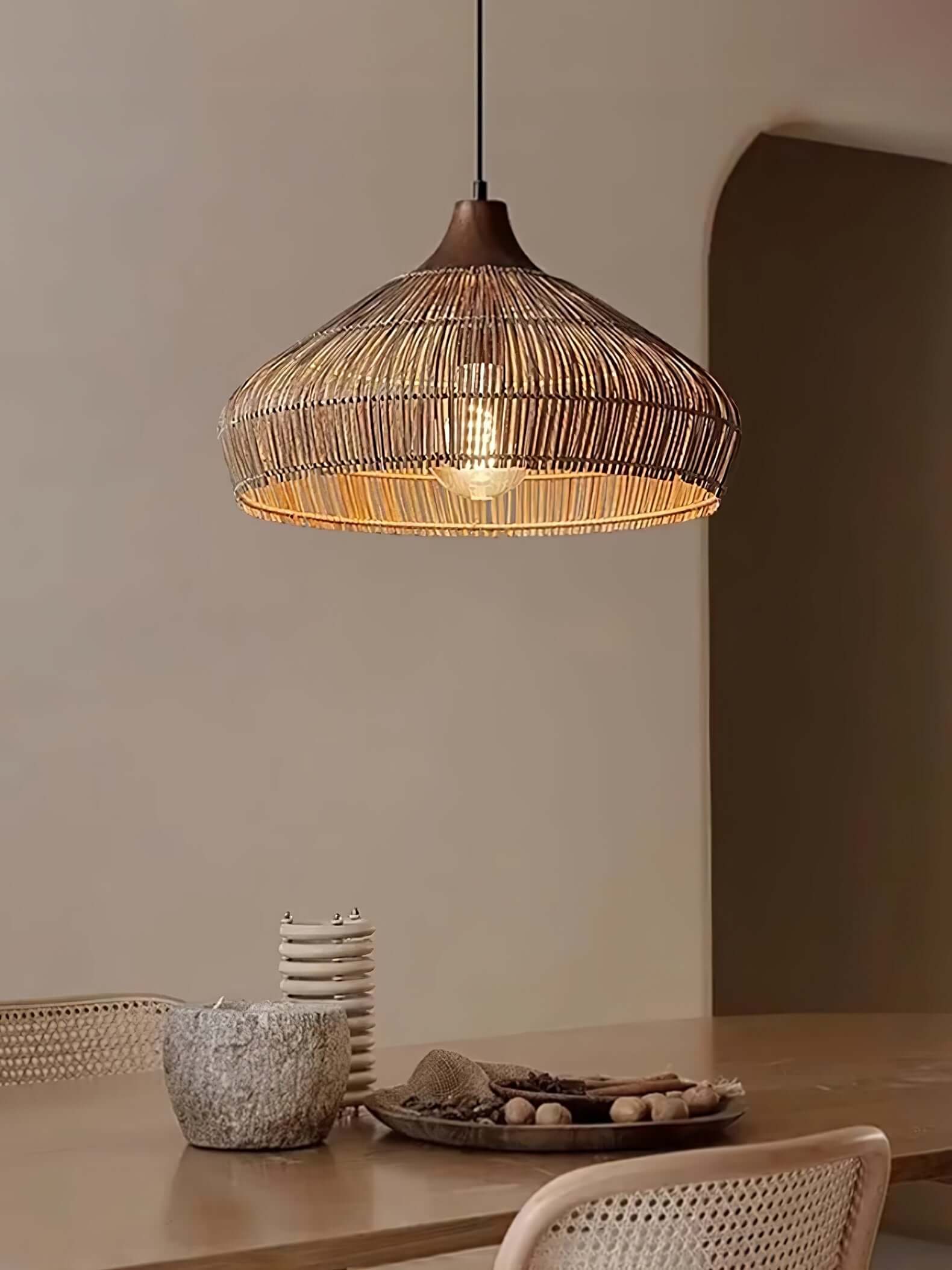 Rattan Pendant Lamp - Bohemian Style Pendant Light