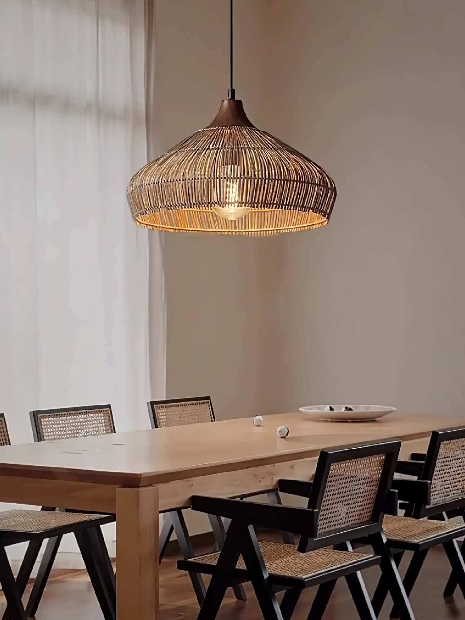 Rattan Pendant Lamp - Bohemian Style Pendant Light