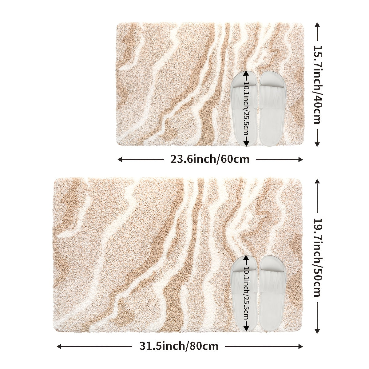 Fluffy Flocking Bath Mat – Absorbent and Soft for Bathroom or Kitchen