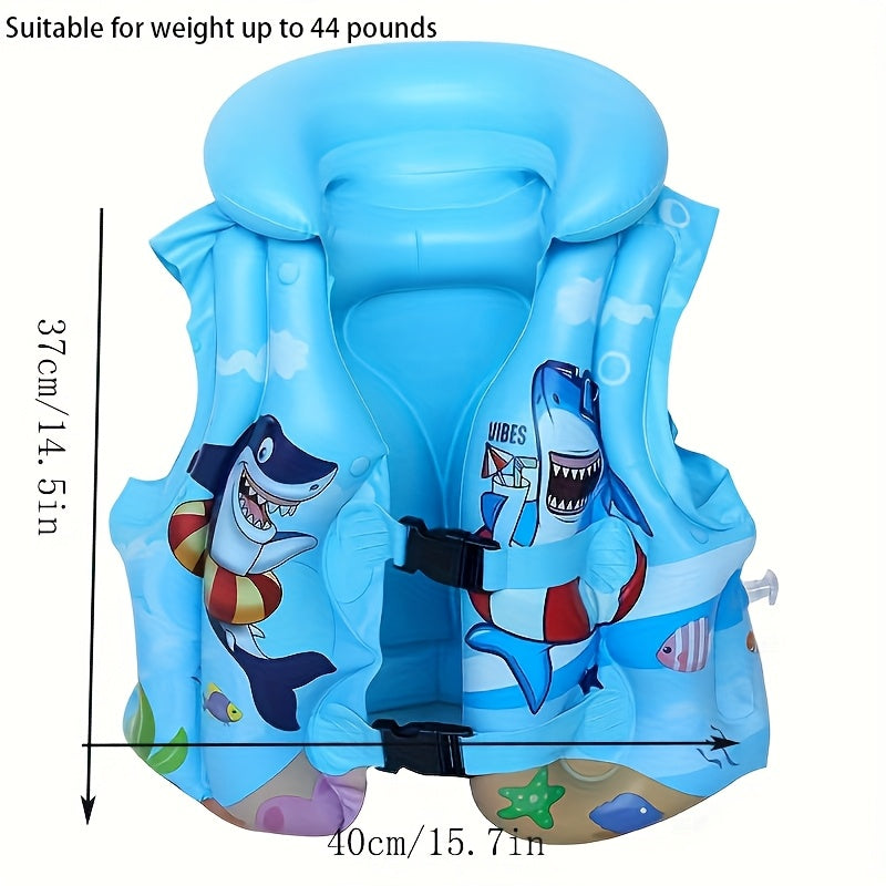 Children's Swim Vest with Shark Print – Comfortable & Safe for Water Fun