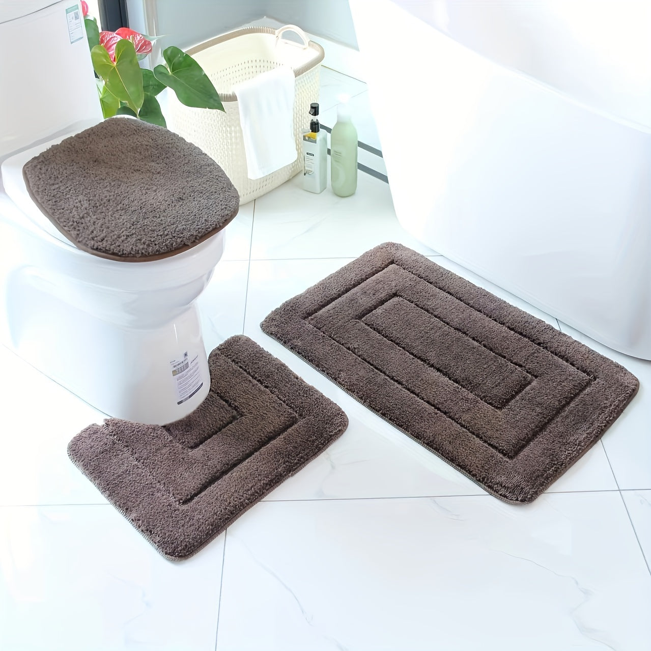 3-Piece Ultra-Fine Fibre Bathroom Mat Set – Quick-Drying and Absorbent