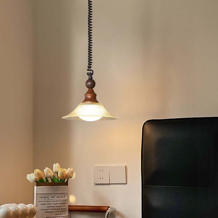 Pendant Light with Wooden Accents