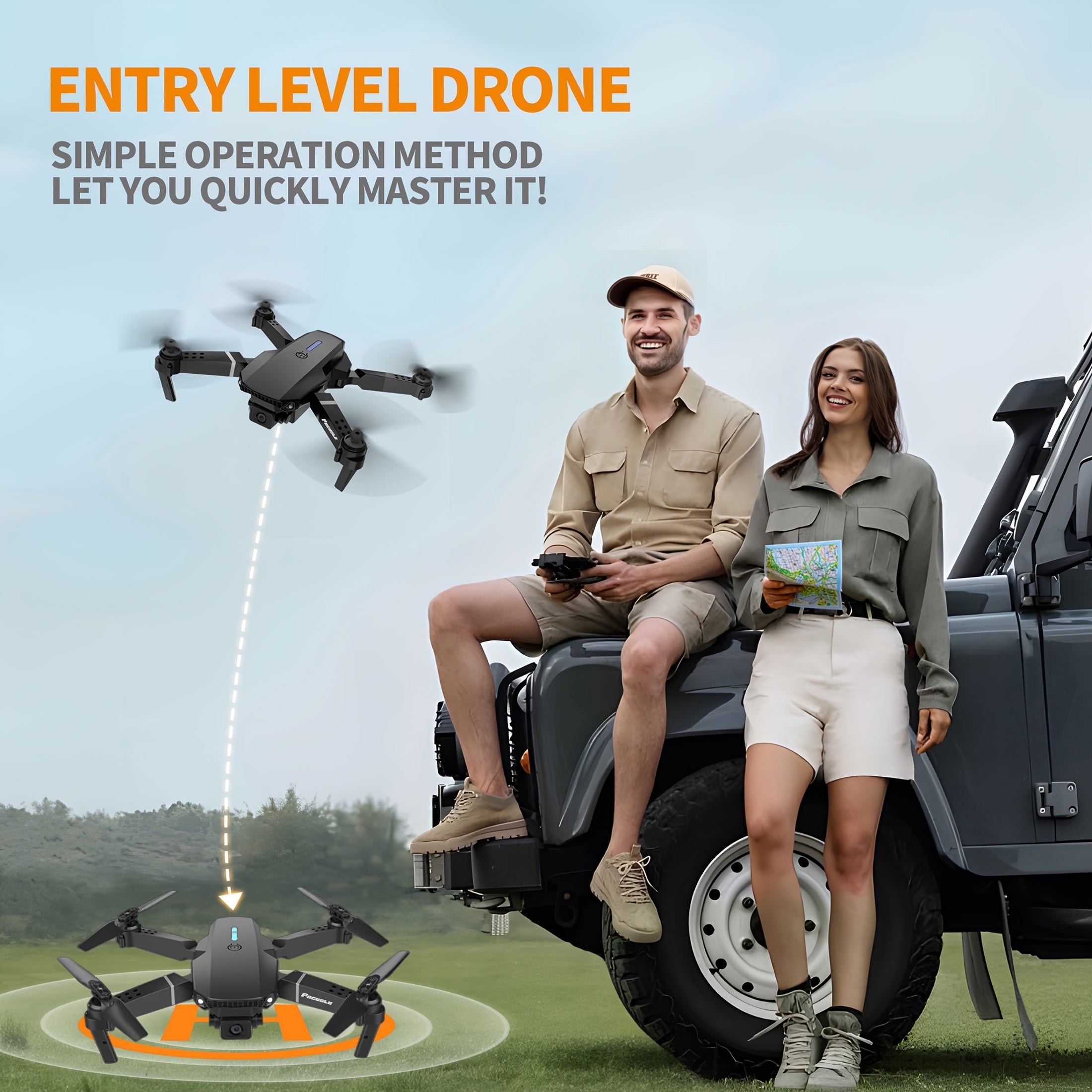E88 Drone with Dual Camera – Foldable Quadcopter with Altitude Hold