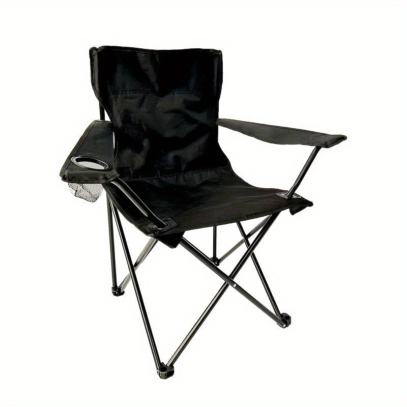 Foldable Camping Chair with Side Pocket - Durable Steel Frame for Outdoor Activities