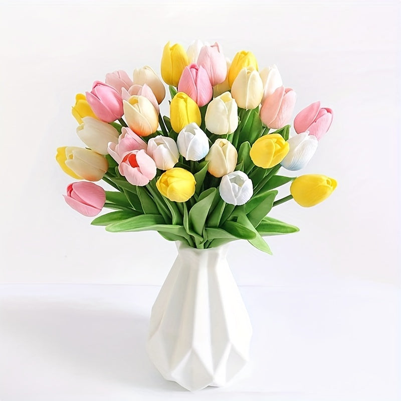 Set of 15 Realistic Art Tulips – Perfect for Weddings, Parties, and Home Decoration