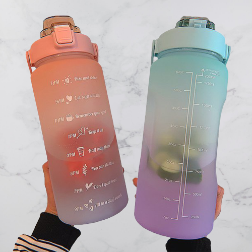2L Motivational Water Bottle with Time Markers – HydroMotivator