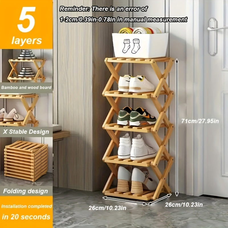 Smart Bamboo Shoe Rack – Compact and Practical for Any Entrance