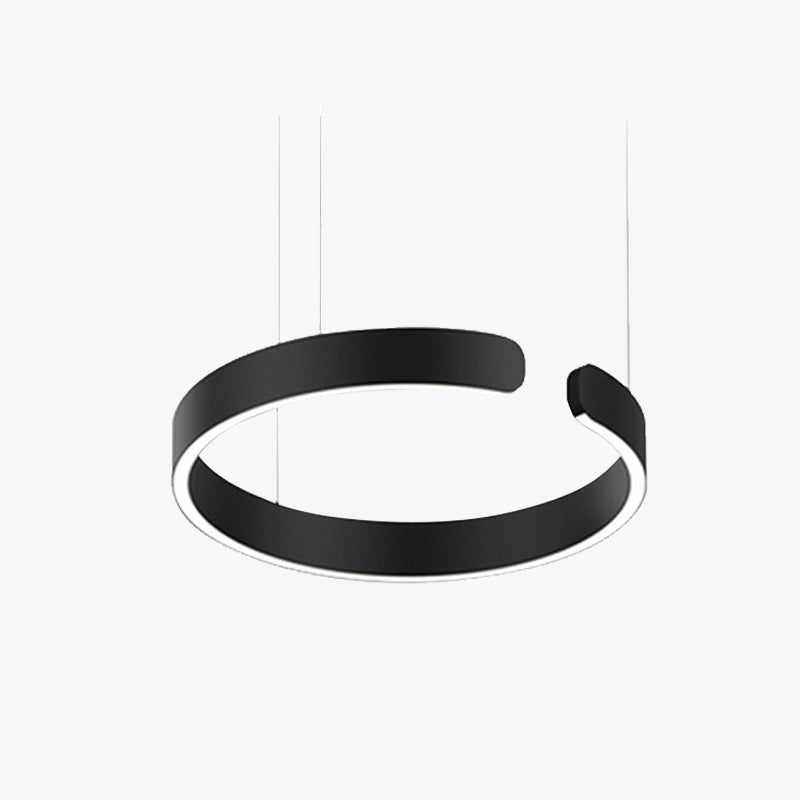 LumaHalo - Modern LED Pendant Light - Circular Design in Black/White/Gold