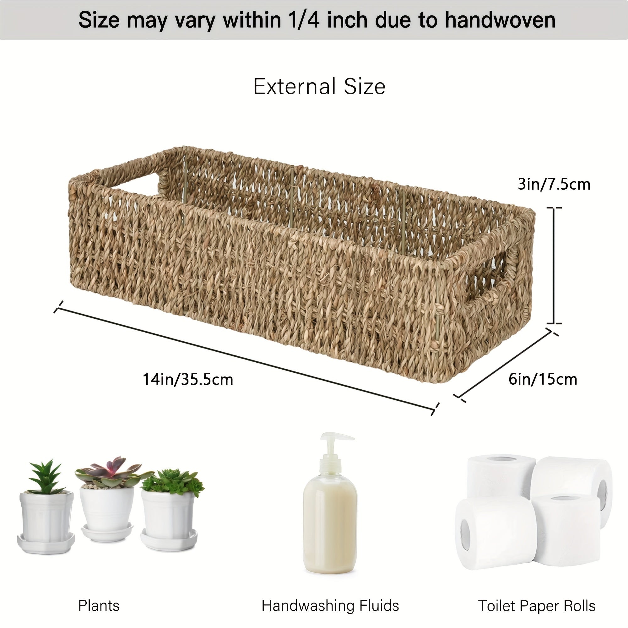 Handmade Seagrass Storage Basket – Ideal for Bathroom and Toilet