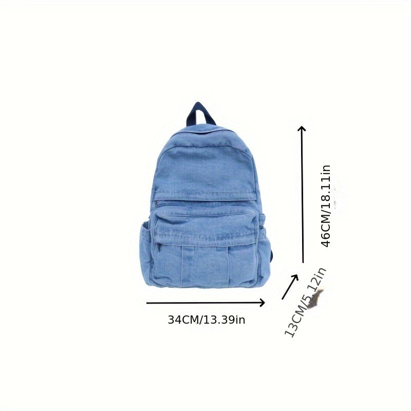 Denim Casual Backpack – Trendy and Versatile Travel Bag for Men and Women