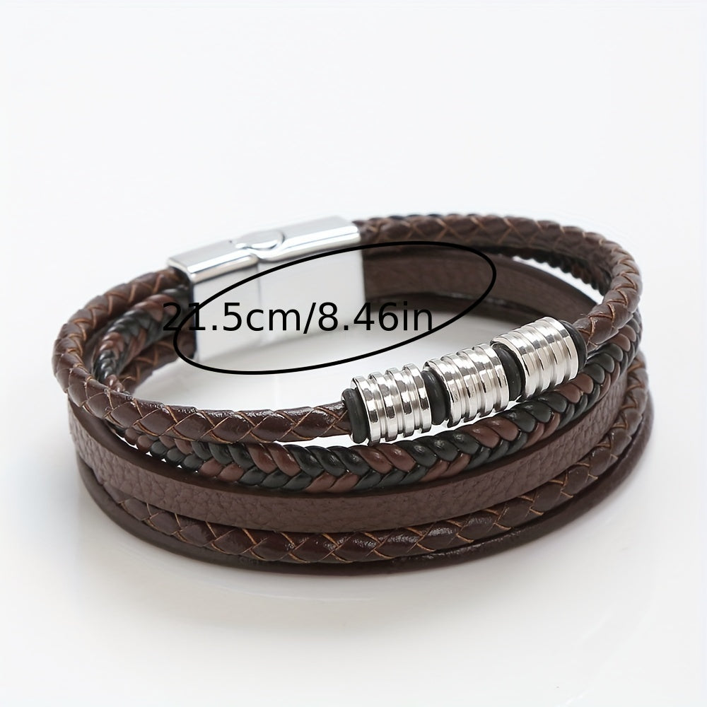 Refined Braided Leather Bracelet - For the Stylish Man