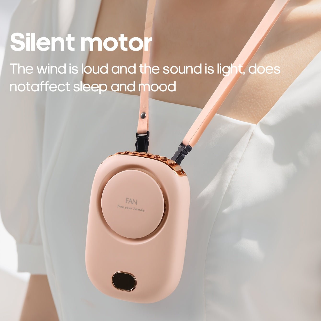 USB Rechargeable Mini Neck Fan – Lightweight with Adjustable Speeds