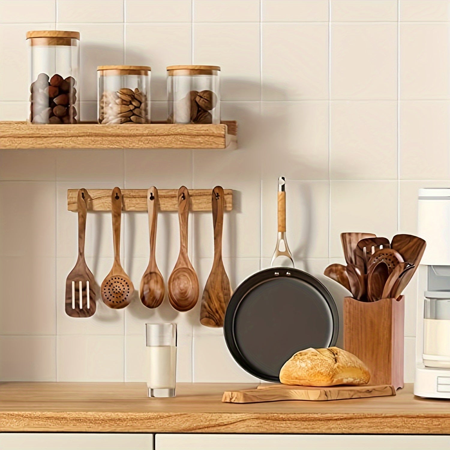 8-Piece Acacia Wood Kitchen Set – Stylish and Practical