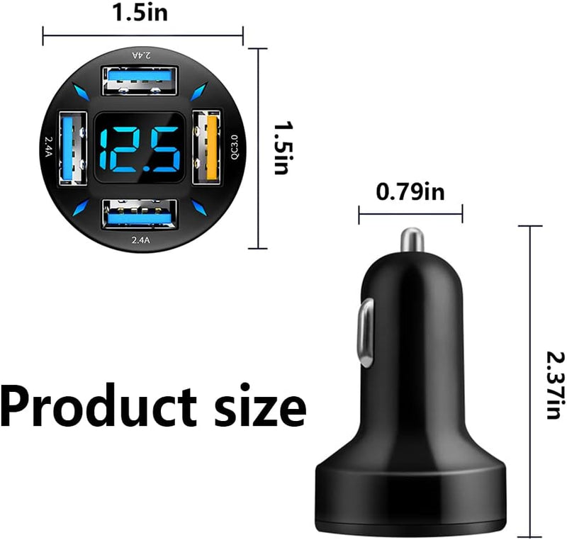Car Charger 66W Super Fast Charging with USB PD & QC 3.0 – Universal for 12-24V Cigarette Lighter