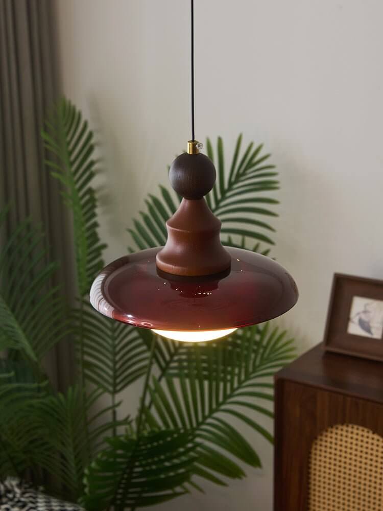 Pendant Light with Wooden Accents