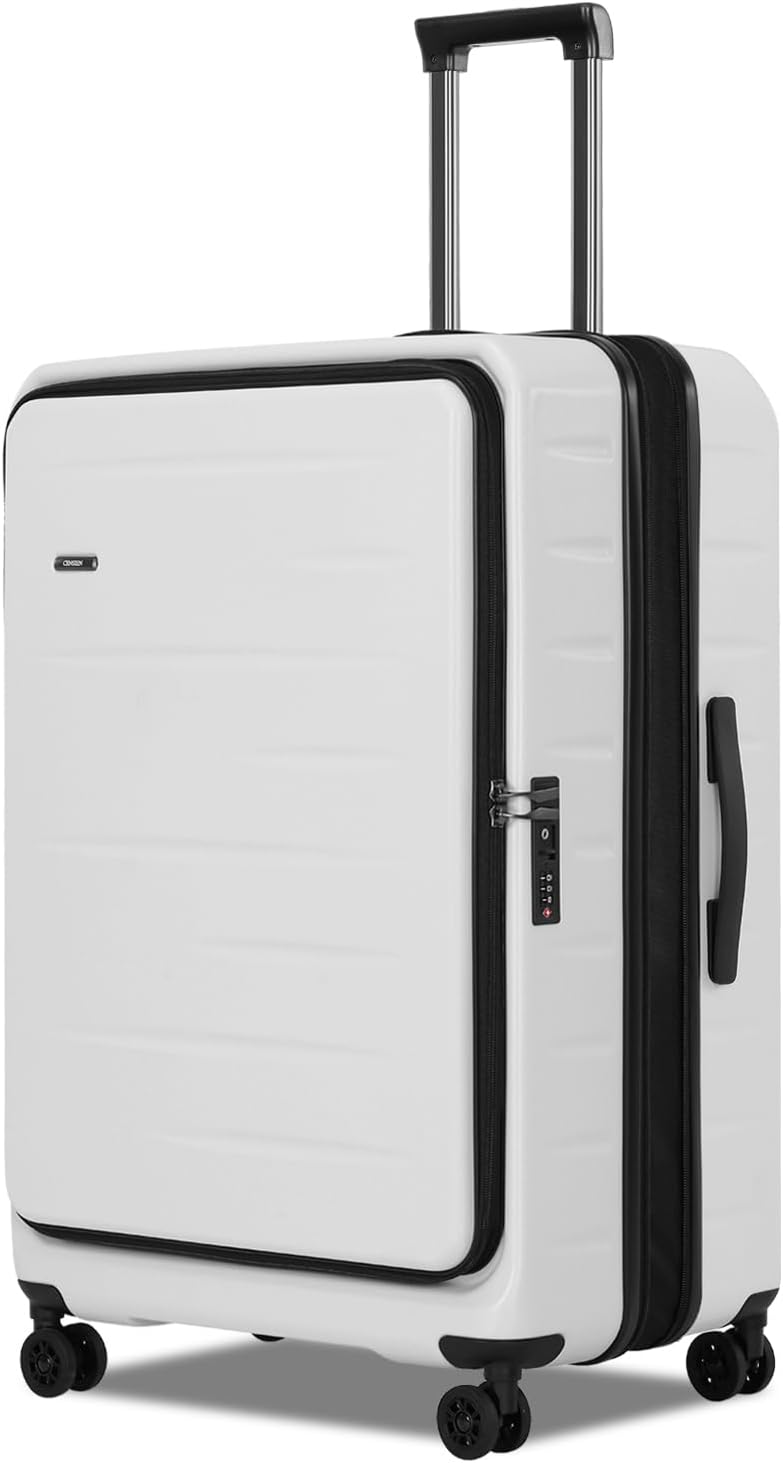 Expandable Hard Shell Suitcase with Front Pocket and TSA Lock