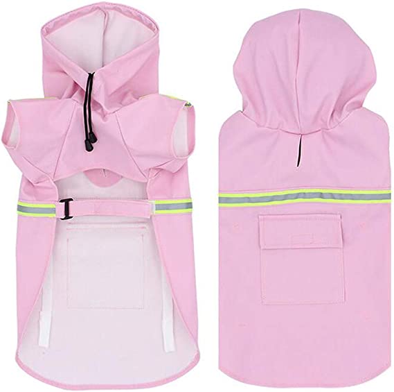 PupJoy - Reflective Dog Raincoat + Hood - Safe Night Walk