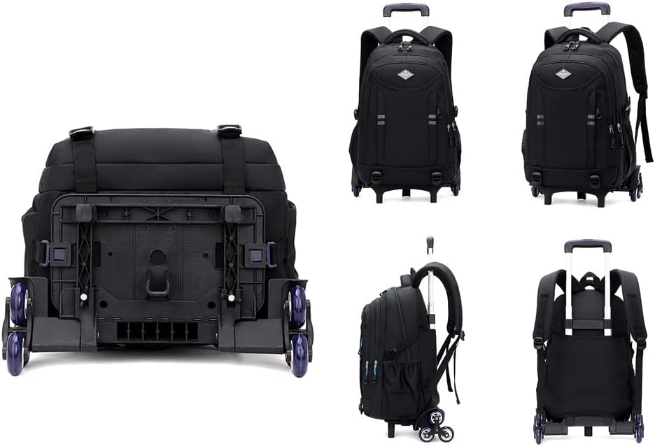 Multifunctional School Backpack with Wheels for Boys – Convertible Trolley Bag