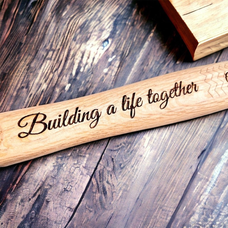 HammerName - This personalised tape measure and hammer set is a tribute to the hard work of a man or woman