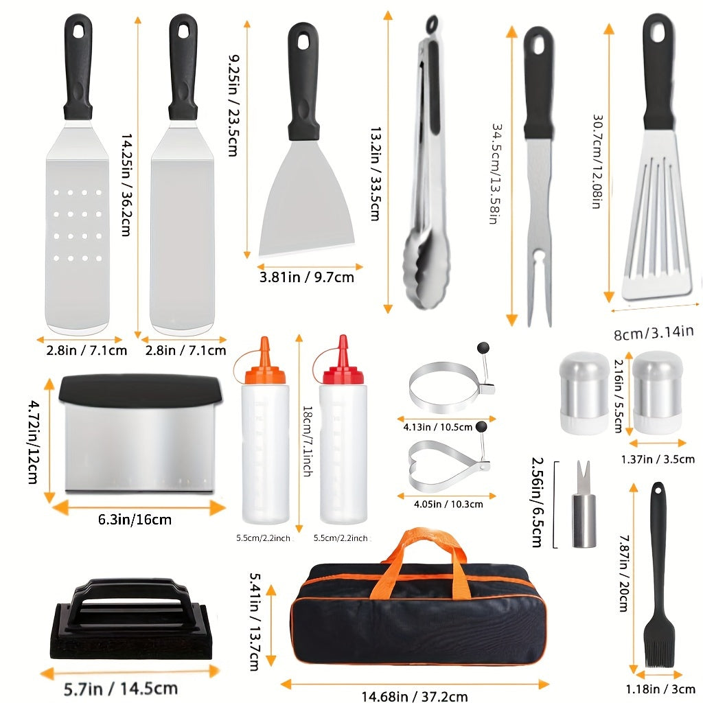 20-Piece Stainless Steel BBQ Grill Tool Set – Everything You Need for the Perfect Barbecue