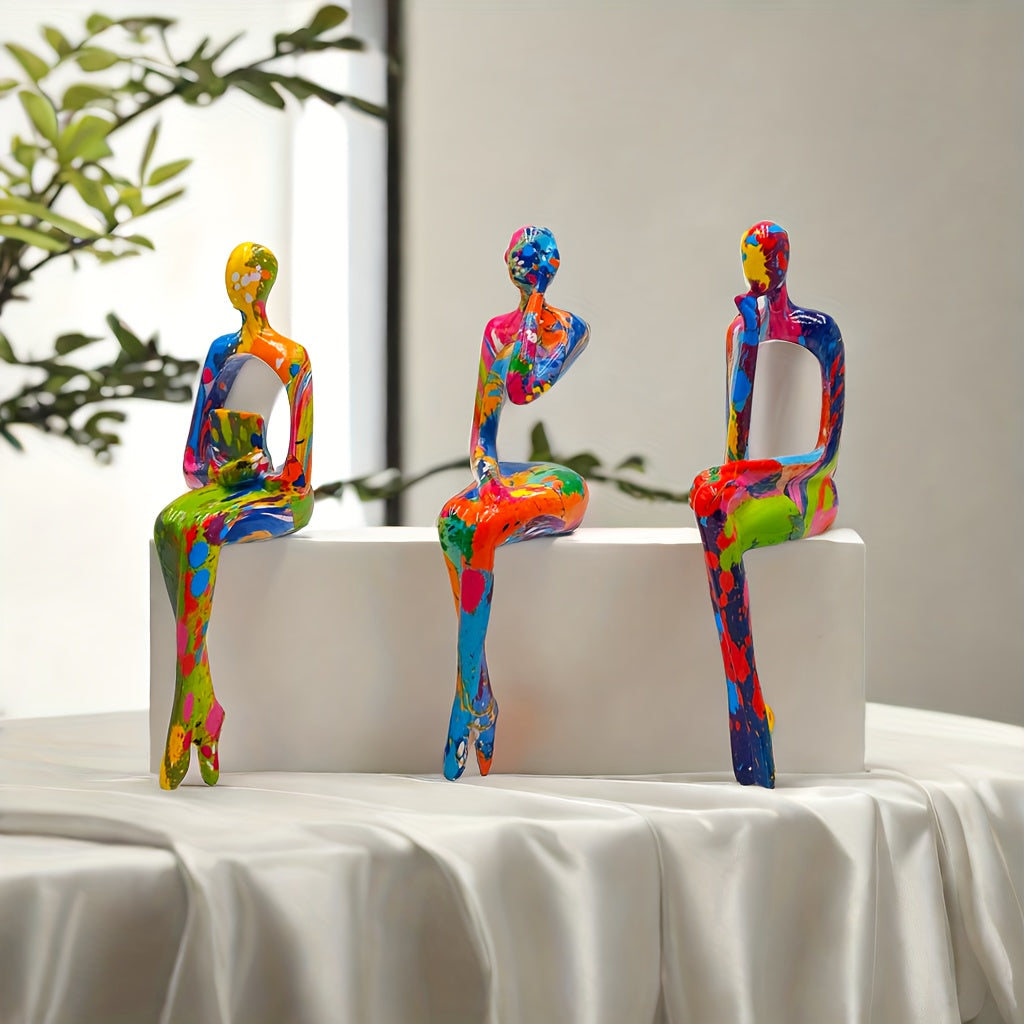 Colour Explosion Art Figures Set - For a Bold and Creative Interior Aesthetic