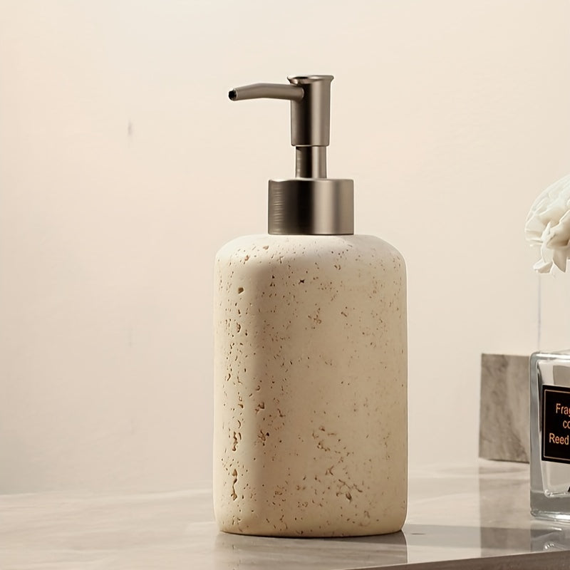 Marble Soap Dispenser – Luxury Resin Dispenser with Stainless Steel Pump for Bathroom or Kitchen