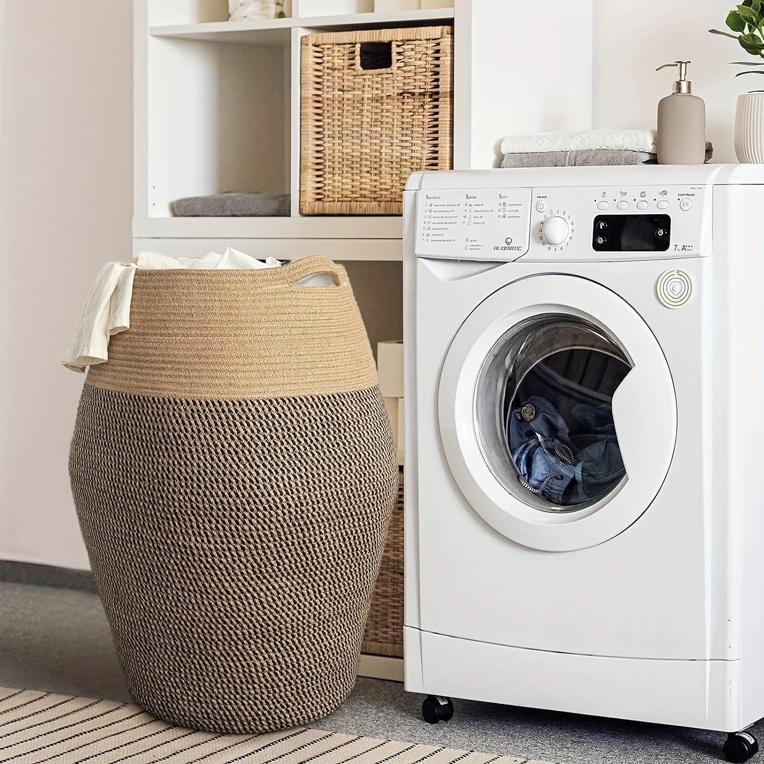 Large Woven Wicker Laundry Basket – Practical and Elegant for Any Laundry Room