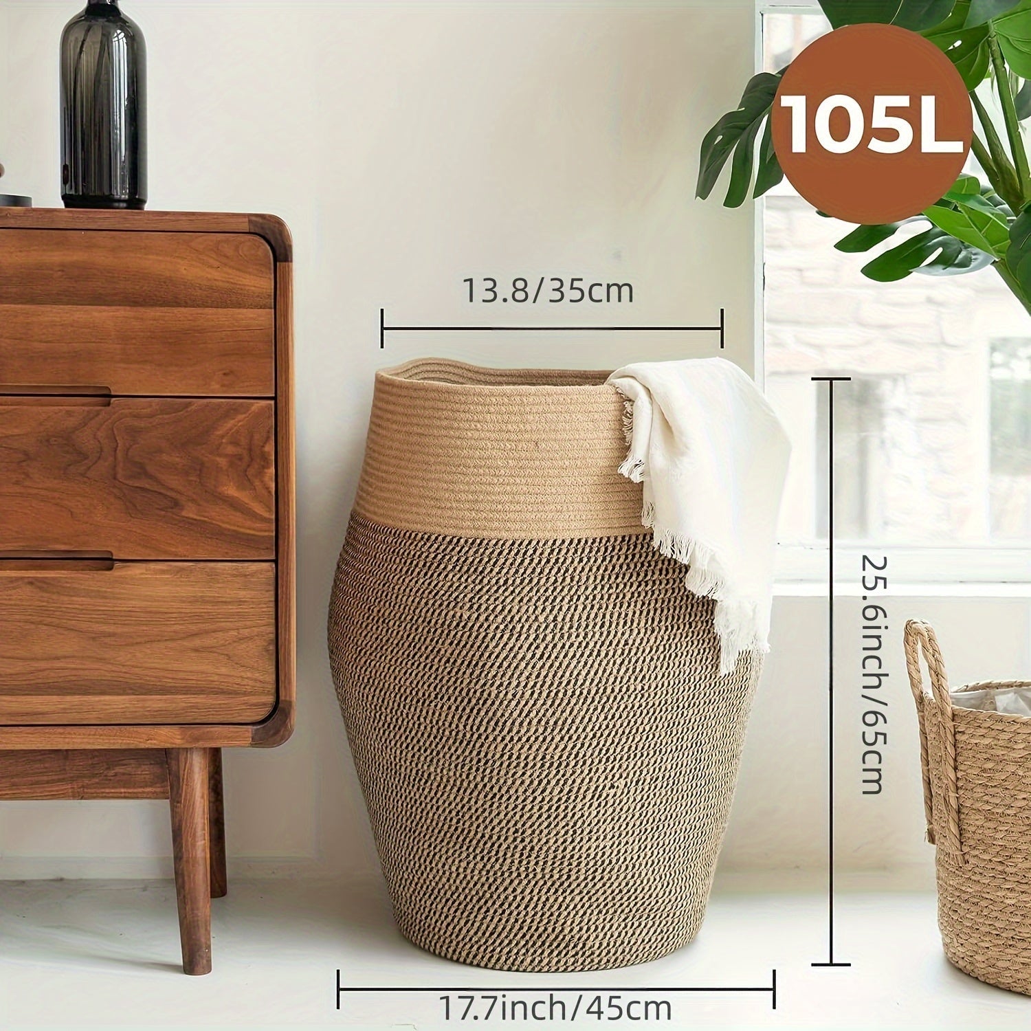 Large Woven Wicker Laundry Basket – Practical and Elegant for Any Laundry Room