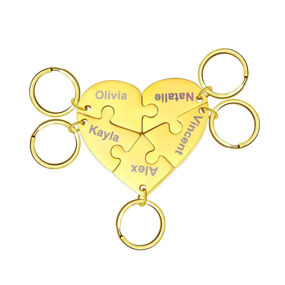 AuraHeart HeartLink | Premium Heart Keychain with Personal Engraving Option