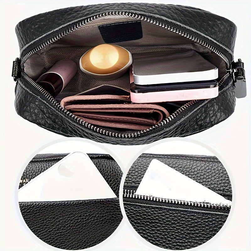 Genuine Leather Crossbody Bag – Practical and Trendy with Guitar Shoulder Strap