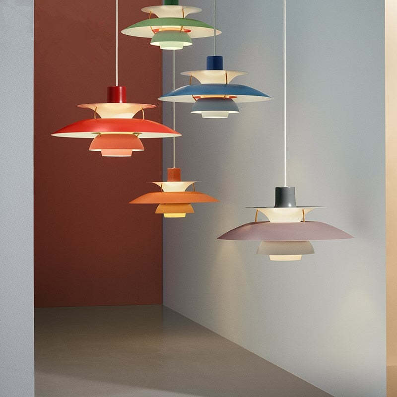 Morandi Modern LED Pendant Light with Shade